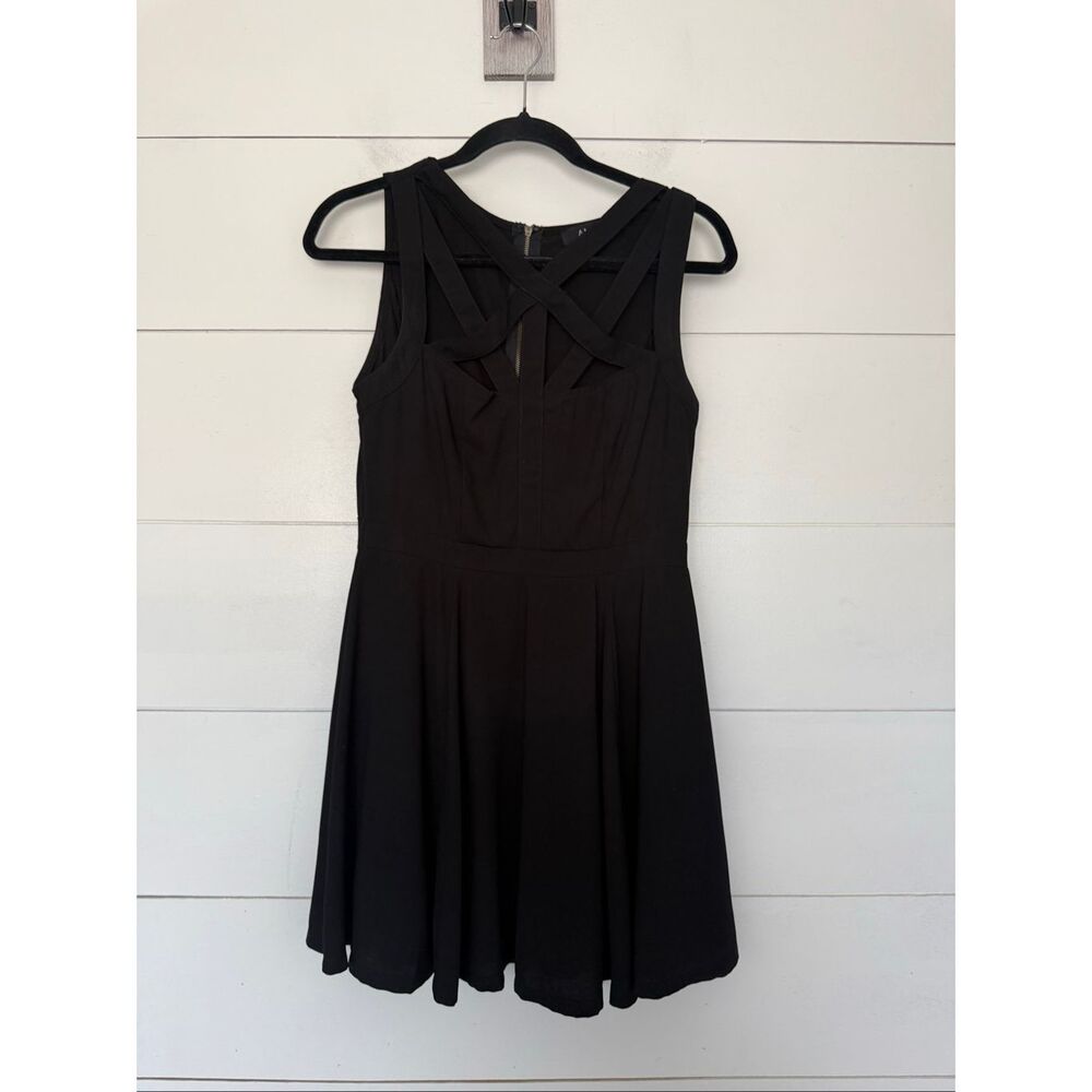 ANGL Women’s Small Black Crisscross Knee Length Dress